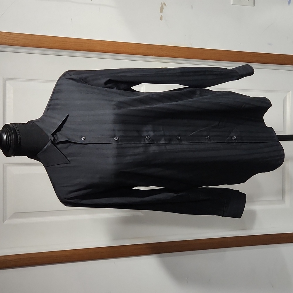 Men's Black Stripe Dress Shirt